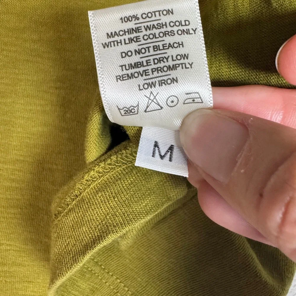 NWOT American Giant Mens Long Sleeve Crew Neck T-Shirt M Olive Green Slub Cotton - Picture 4 of 8